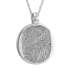 Sterling silver round fingerprint pendant