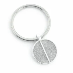 Round Duo Fingerprint Keyring || Sterling Silver - Fingerprint Jewellery