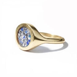 Cremation ashes memorial jewellery ring in sterling silver