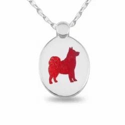 Sterling Silver or White Gold dog ashes jewellery pendant with necklace with pet cremation ashes. Handcrafted in Australia. Pet memorial jewellery by Uneik Jewellery and Memories4Life.